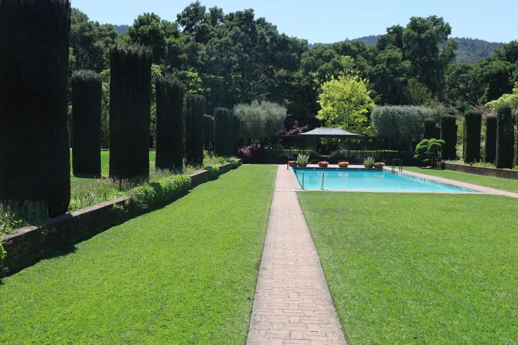 giardino moderno di villa con piscina