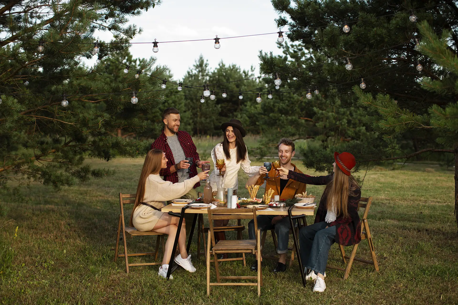 ritrovo in giardino famiglia